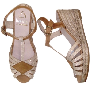 KANNA_ ESPADRILLA EN PIEL METALIZADA ORO